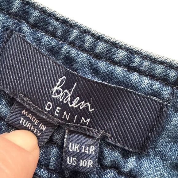 Boden Denim Jean Mini Skirt Women's Sz 10 10R Blue Preppy Simple classic - Picture 3 of 10
